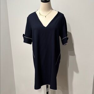 Zara Blue Cuffed Sleeve Tunic Top